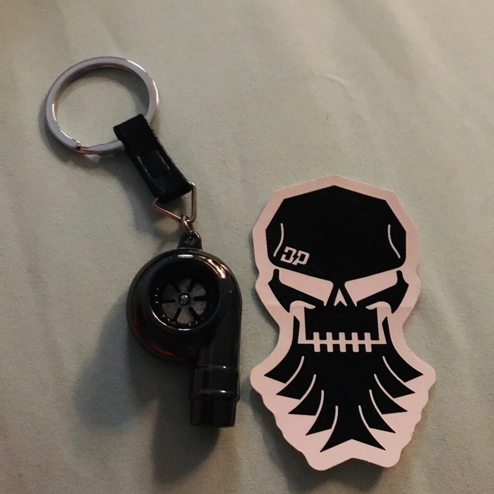 Whistle keychain and logo sticker